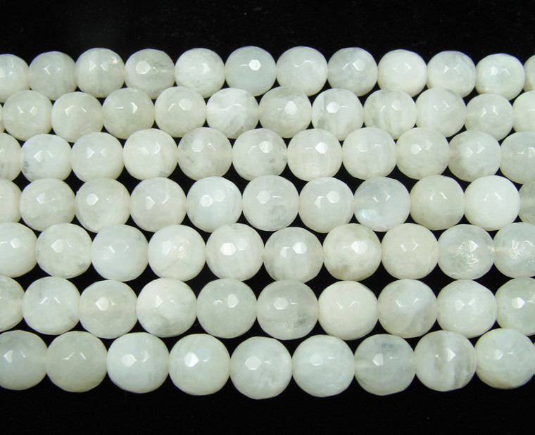 8mm High Quality Moonstone Faceted Round Beads