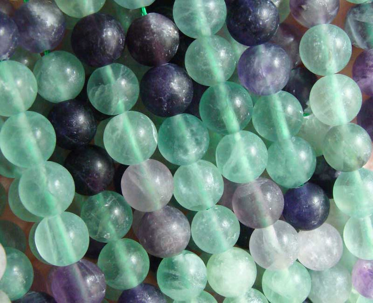10mm 15.5 Inches Rainbow Fluorite Matte Round Beads