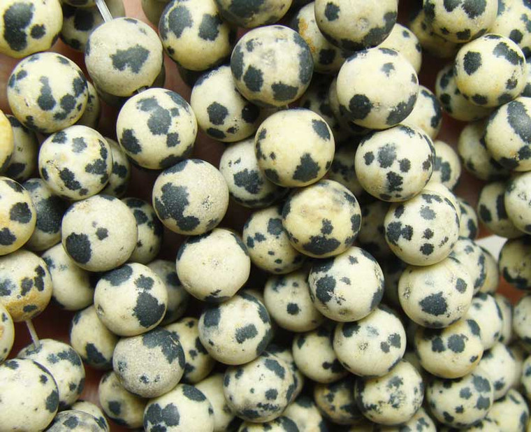 4mm 15.5 Inches Dalmatian Jasper Matte Round Beads