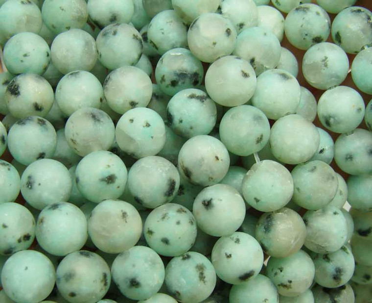 8mm 15.5 Inches Kiwi Stone Jasper Matte Round Beads