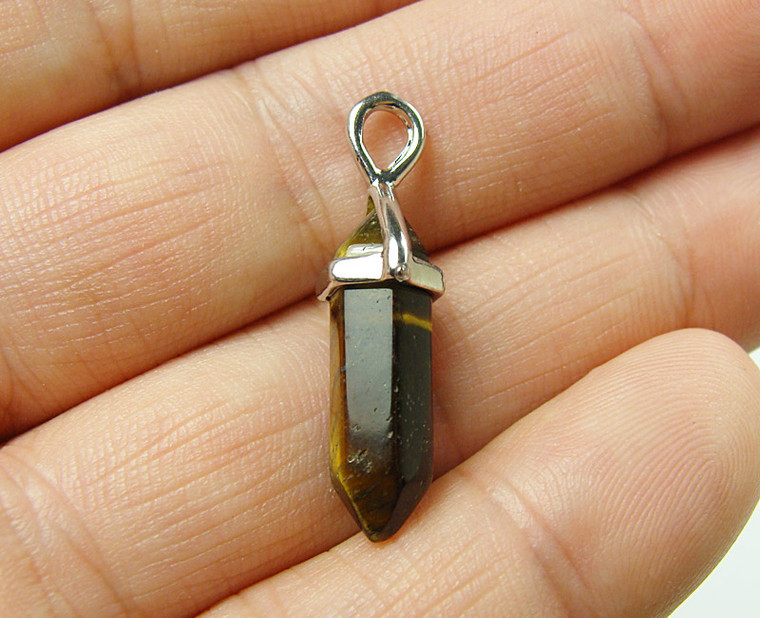 12x31mm Pack Of 3 Tiger Eye Tapered Pendant