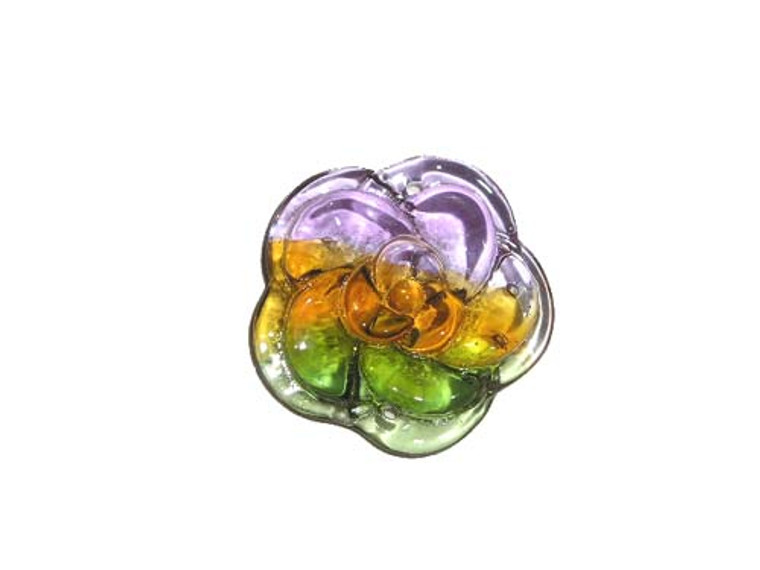 30mm Pack Of 2 Murano Style Glass Rose Pendant