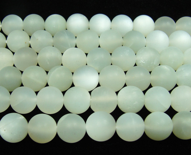 12mm 15.5 Inches Moonstone Matte Round Beads