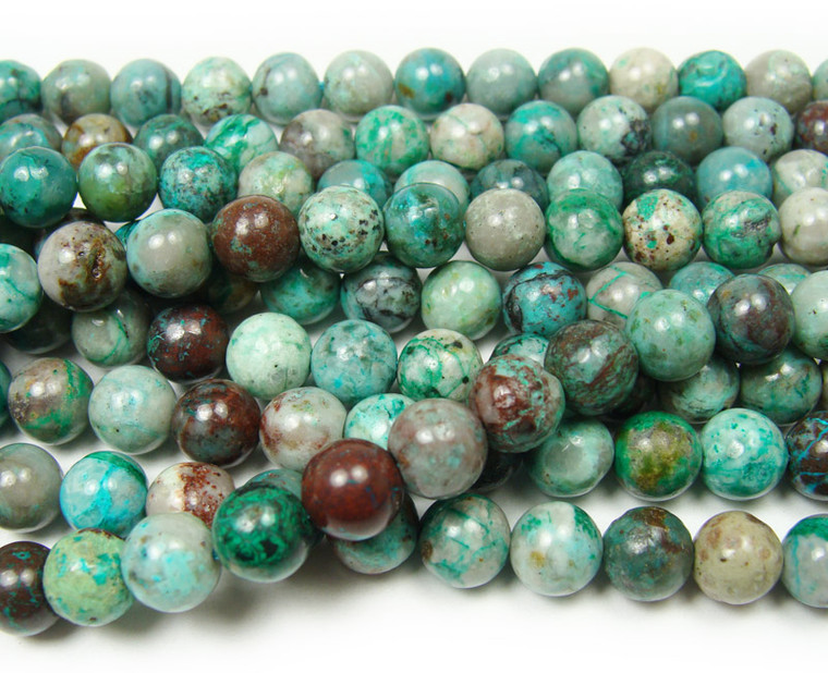 7.6mm 15.5 Inches Chrysocolla Round Beads