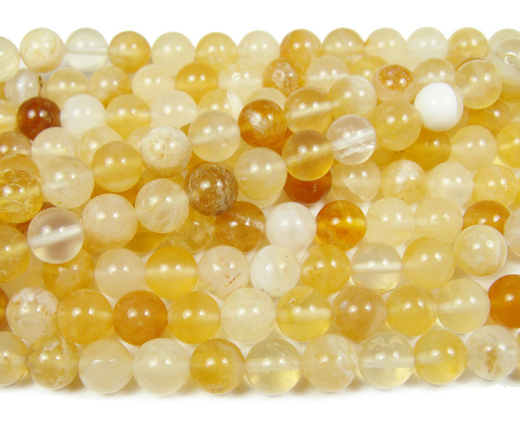 12mm 16 Inches Autralian Yellow Opal Round Beads