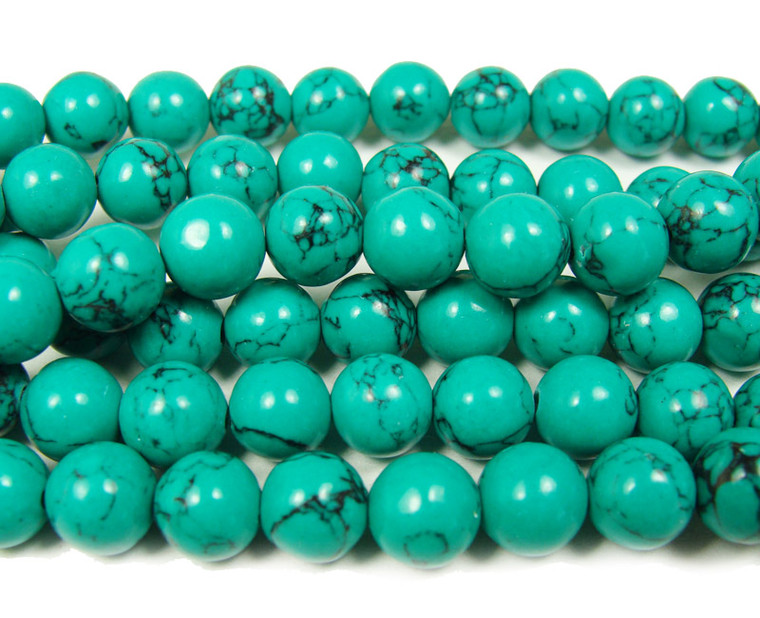 Green turquoise howlite round with matrix