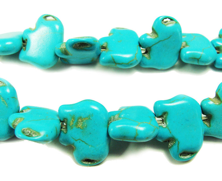 10x14mm 15.5" Turquoise Howlite Elephant Beads