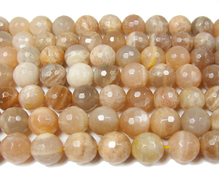 Sun stone faceted round beads