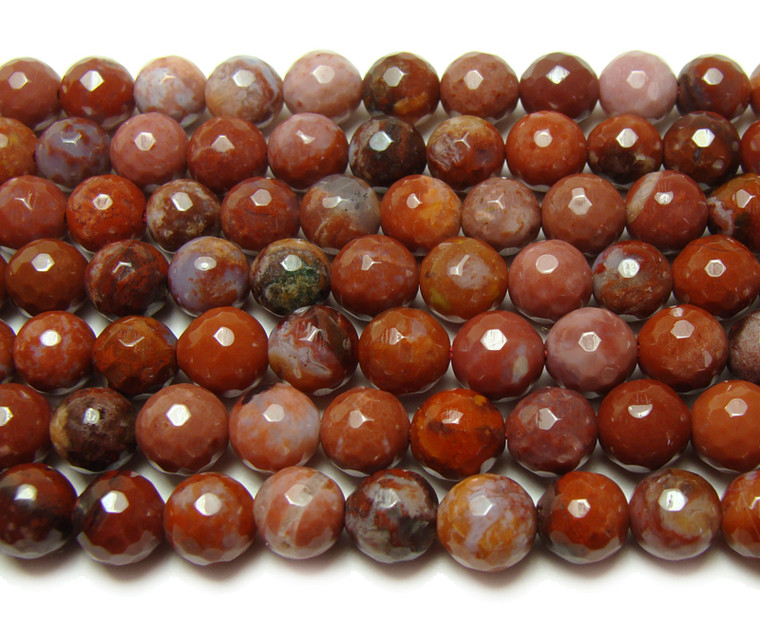 6mm 15.5 Inches Portuguese Agate Faceted Round Beads