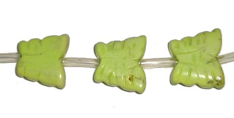 13x15mm 22 Beads Apple Green Turquoise Carved Butterfly Beads