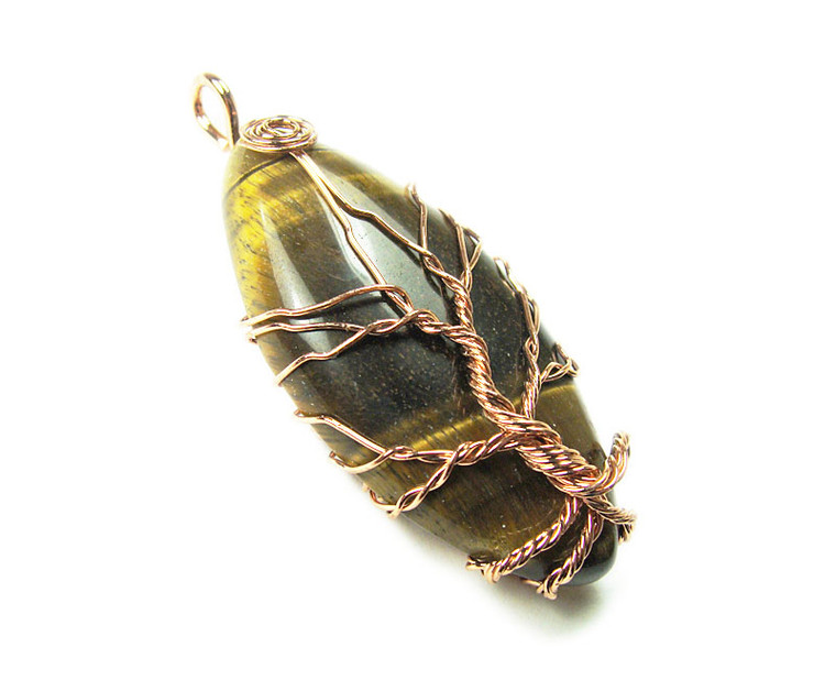 25x50mm Wired Tiger Eye Marquee Pendant