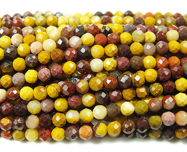 2.8mm Finely Cut Mookaite Faceted Beads