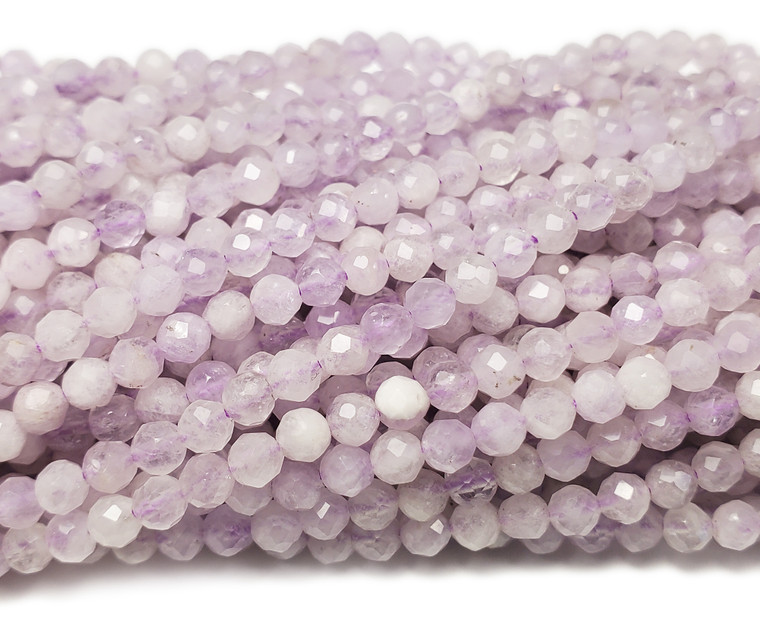 3.5mm Finely Cut Lavender Amethyst Faceted Beads
