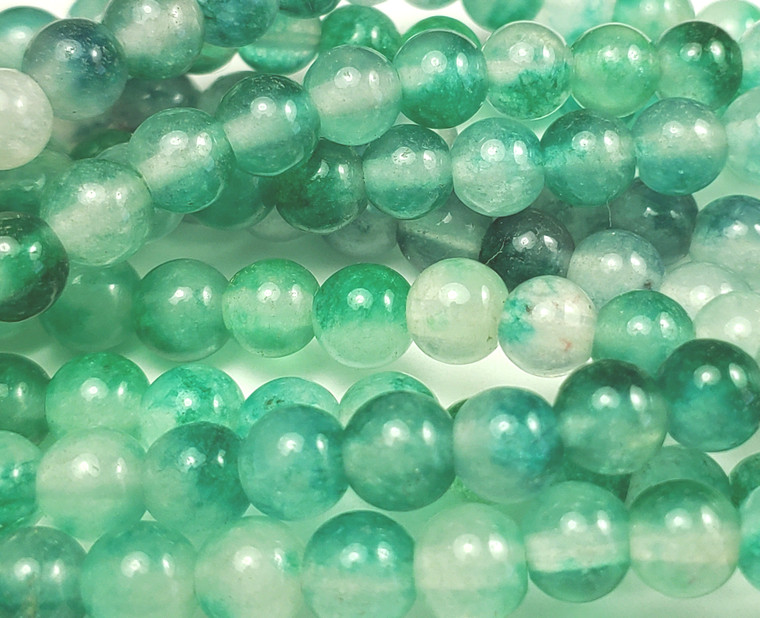 6mm Pistachio Green Jade Smooth Round Beads