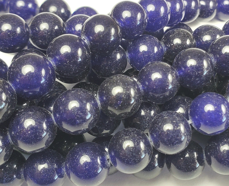 10mm Dark Purple Jade Smooth Round Beads