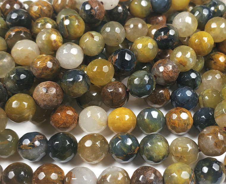 8mm Pietersite Faceted Round Beads