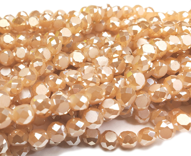 6x8mm Goldenrod Glass Faceted Coin Beads