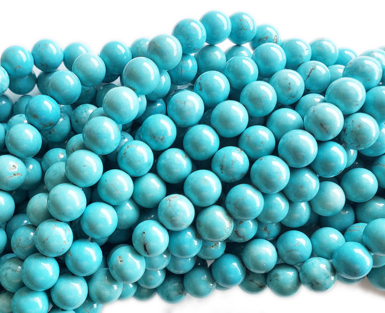 10mm Light Blue Howlite Turquoise Round Beads