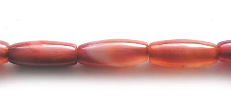 9x23mm Pinkish Red Dyed Agate Tube Beads