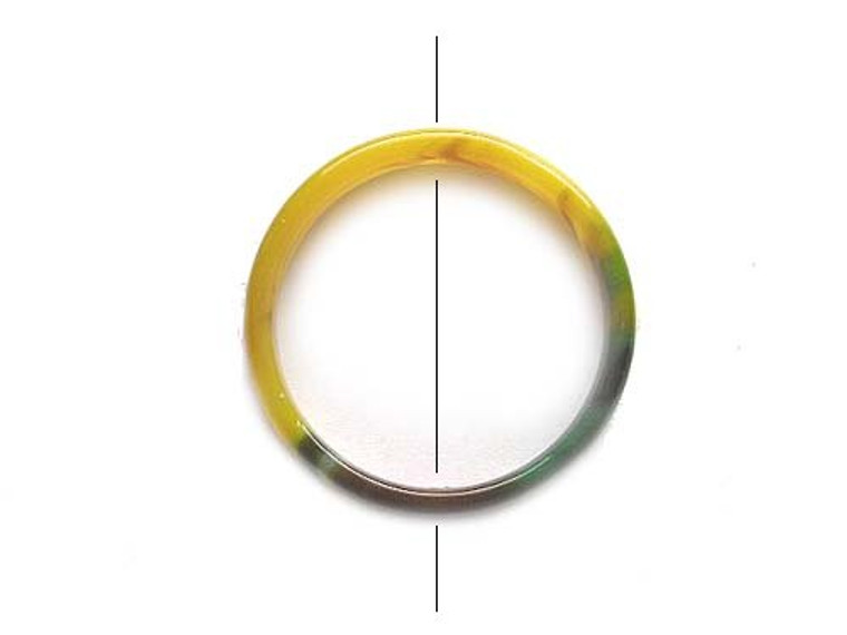 50mm Yellow/Green Agate Circle Pendant