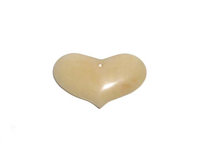 27x43mm Yellow Jade Heart Pendant