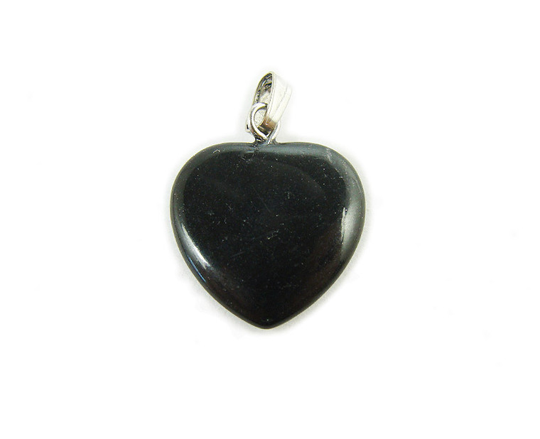 25x25mm Pack Of 3 Pendants Black Stone Heart Pendant