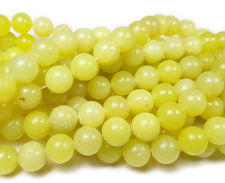 8mm Olive Jade Round Beads