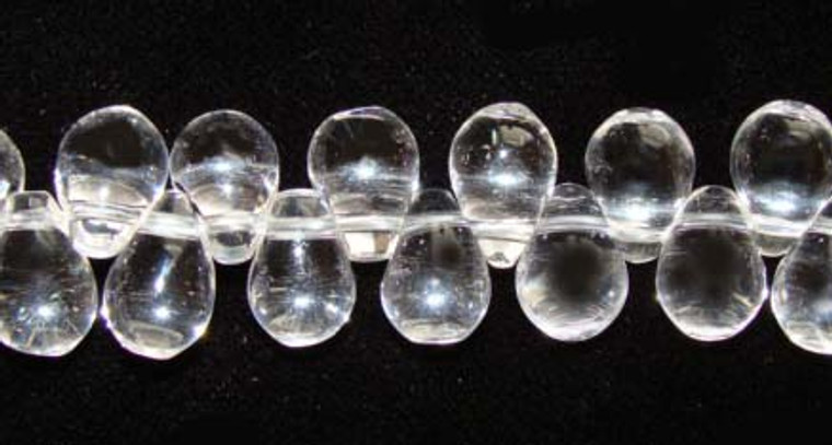 7x10mm Natural Crystal Briolette Beads