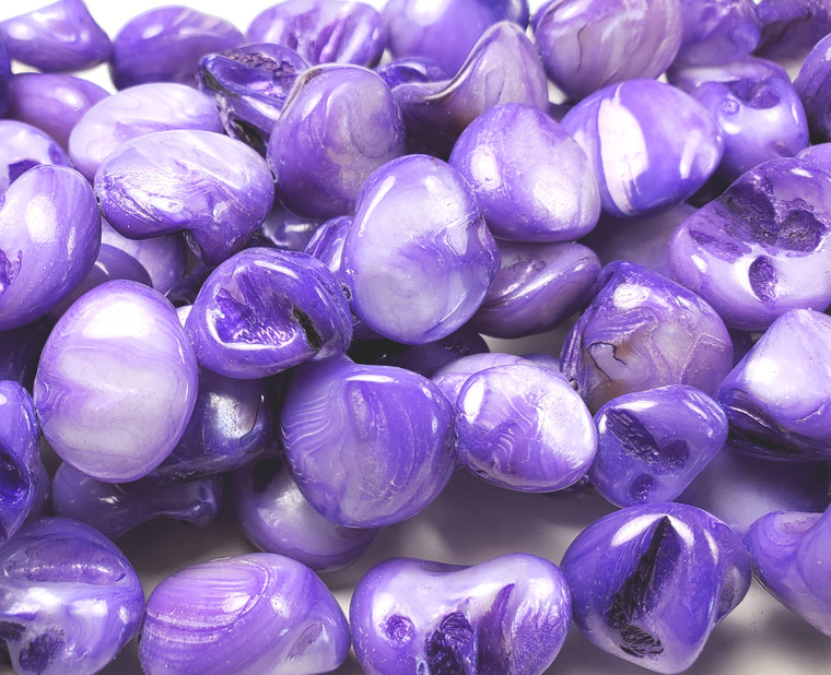 16x21mm Purple Mother Of Pearl Smooth Nuggets