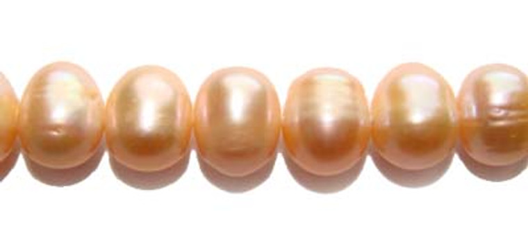 9 - 10mm Peach-Colored Potato Pearls