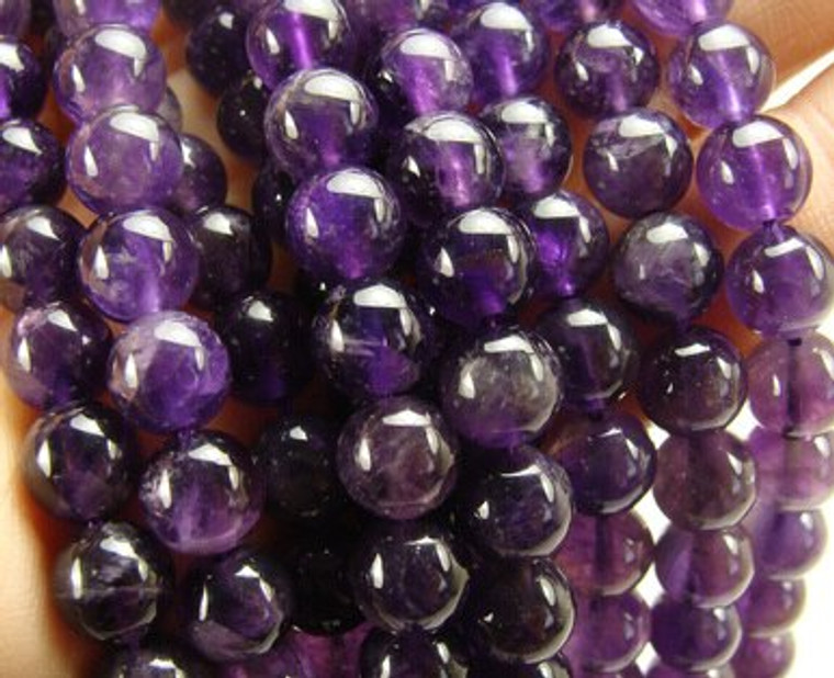 4mm 15.5" High Quality Amethyst Round Beads