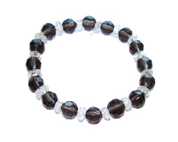 7 Inches Smoky Glass Stretch Bracelet