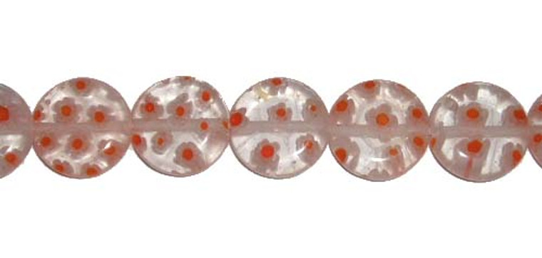 10mm Pink Millefiori Glass Coin Beads