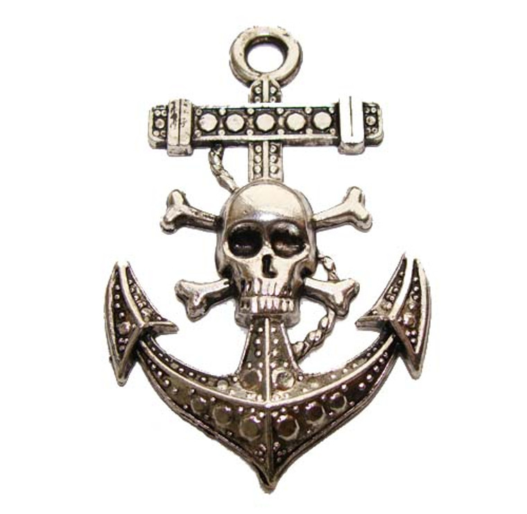 35x50mm Pack Of 2 Antiqued Pewter Pirate Pendant