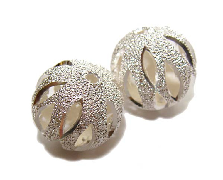 8mm Pack Of 20 Pcs Silver Plated Brass Round Pumpkin Beads