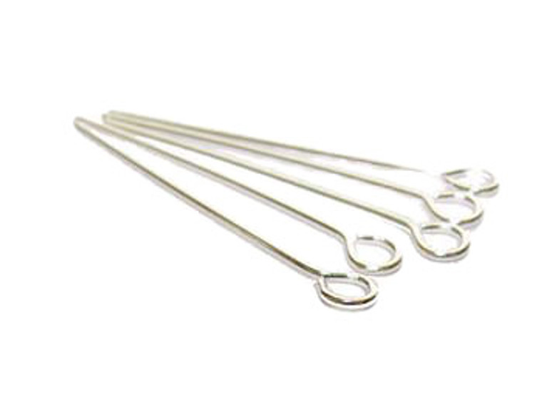 2 Inches 21 Gauge Pkg Of 100 Silver-Plated Brass Eyepin