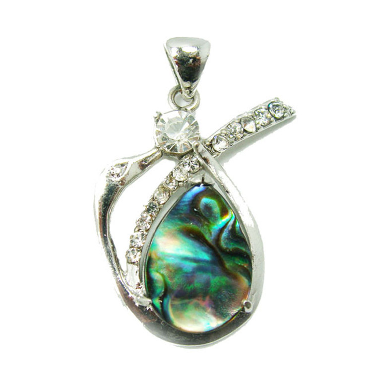 Approx. 20x30mm Abalone Shell Swan Pendant