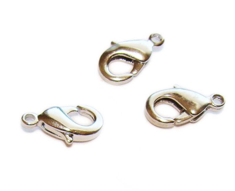 6x10mm Pack Of 20 Pieces Platinum Plated Lobster Claw Clasps