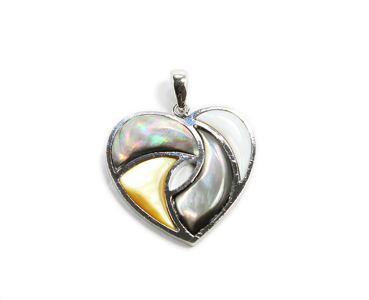 Approx. 35x35mm Multi Shell Heart Pendant