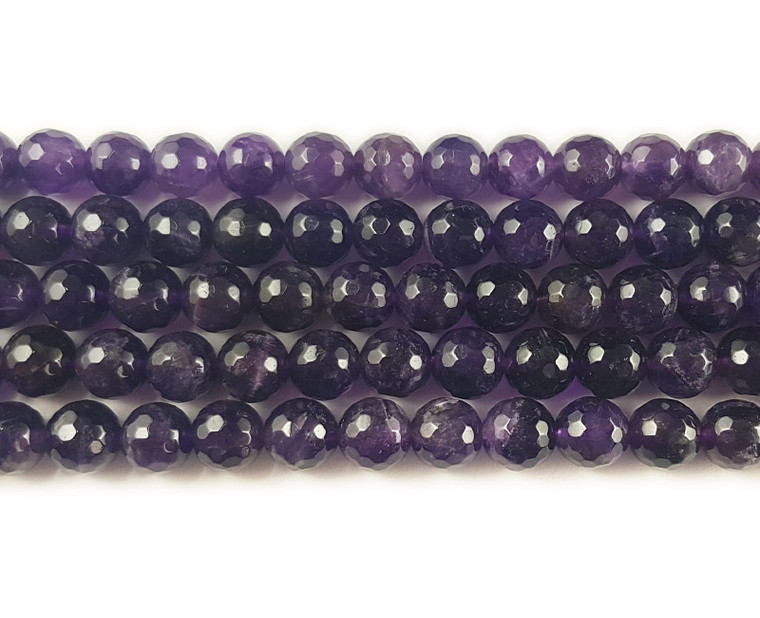 8mm Amethyst Faceted Round Beads