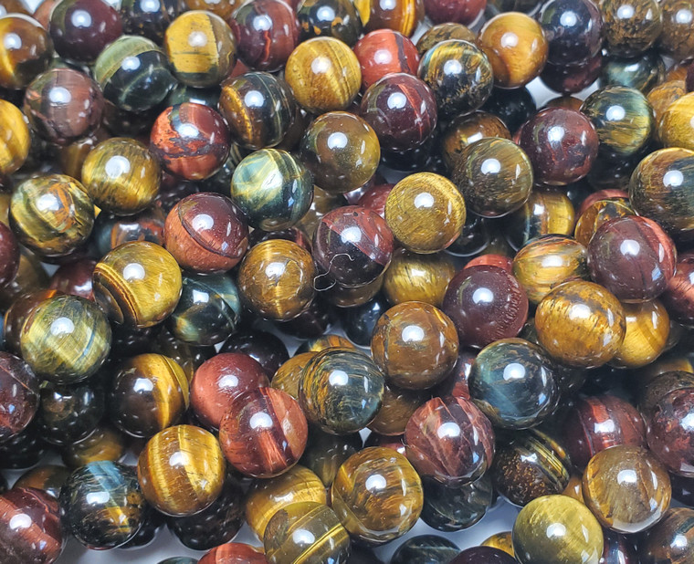 14mm Multi Tiger Eye Round Beads