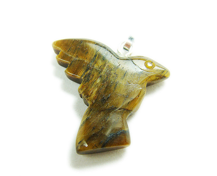 24x24mm Pack Of 5 Tiger Eye Dove Gemstone Pendant