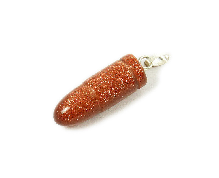 8x20mm Pack Of 5 Goldstone Bullet Shaped Pendant