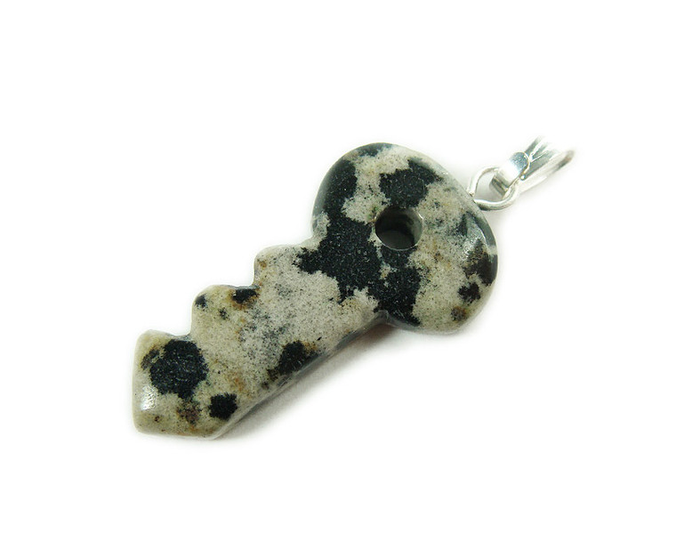 14x25mm Pack Of 5 Dalmatian Jasper Key Shaped Gemstone Pendant