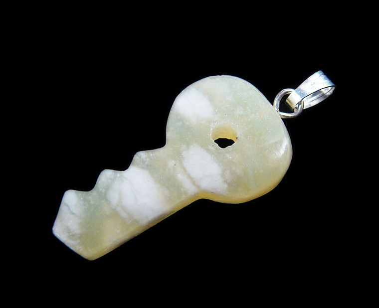 14x25mm Pack Of 5 Olive Jade Key Shaped Gemstone Pendant