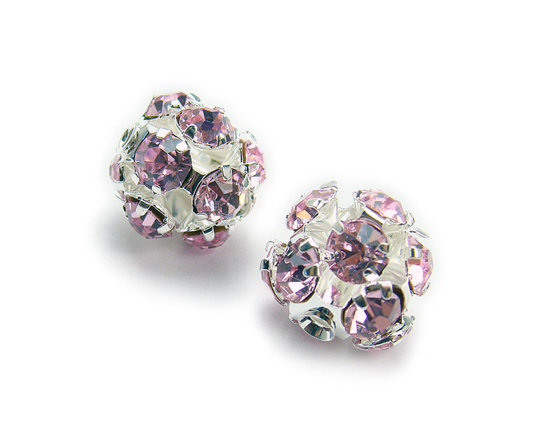 6mm Pack Of 20 Light Purple Fancy Cz Spacer Round Beads In Silver