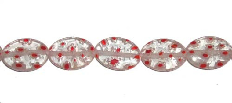 10x14mm Pink Millefiori Glass Oval Beads