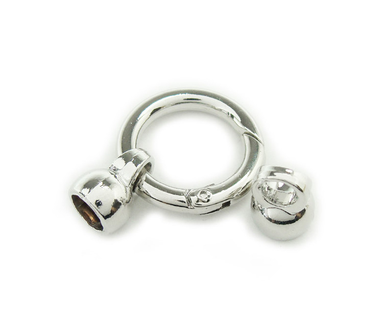 24mm Pack Of 2 Silver Plated Spring Loop Metal Clasp