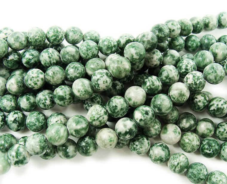 6mm Green Spot Jasper Round Beads