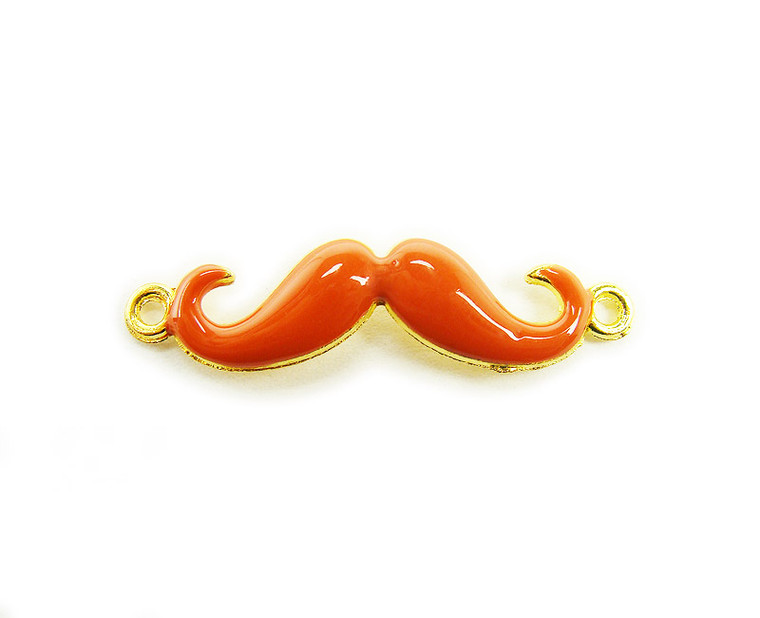 8x35mm Pack Of 6 Orange With Gold Metal Mustache Connector